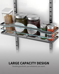 Custom 9 Tier Modern Over Door Pantry Organizer Stainless Steel Hanging Spice Rack with Adjustable <b>Shelves</b> for Home <b>Kitchen</b> - Product Image 1