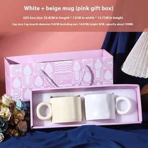 Juego de regalo de <span class=keywords><strong>novio</strong></span> con logotipo personalizado, taza de café con caja de lujo, gran capacidad para uso diario/regalo, Taza de cerámica mate de 3 colores - Product Image 5