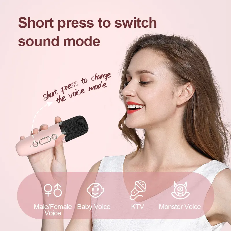 2023 Новый Популярный портативный многофункциональный мини двойной микрофон сабвуфер караоке машина динамик с беспроводным микрофоном плеер