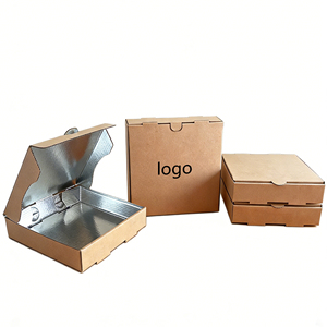 Manufacturer Custom Logo Aluminum Foil Folding <b>Paper</b> Boxes Takeout Food Packing Pizza Box with Embossing and Matt Lamination - Product Image 1