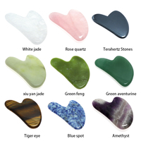 Outil Gua Sha en pierre naturelle Kinwong, masseur facial en jade et quartz rose, planche de raclage, modèle de classe I GSB21005, lifting du visage en V