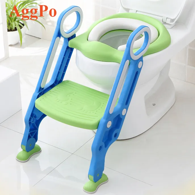 Foldable Potty Training Seat with Step Stool Ladder, Toilet for Kids Comfortable Safe Potty Seat with Anti-Slip Pads