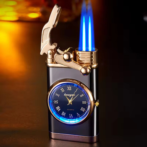 Encendedor Creativo con Reloj de Doble Llama, Mecheros de Gas Recargables, Regalo para el Día de San Valentín, Otros Encendedores - Product Image 5