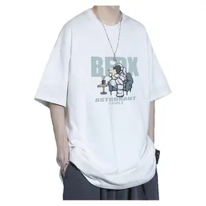 NASA Летняя мужская футболка из чистого хлопка с коротким Рукавом Молодежная Модная брендовая футболка большого размера Мужская 2024 новая свободная повседневная мужская