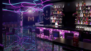 Ensemble de mobilier de bar commercial pour discothèque, <span class=keywords><strong>comptoir</strong></span> de bar LED à vendre, lumière LED RVB colorée, <span class=keywords><strong>comptoir</strong></span> de bar d'hôtel, discothèque - Product Image 2