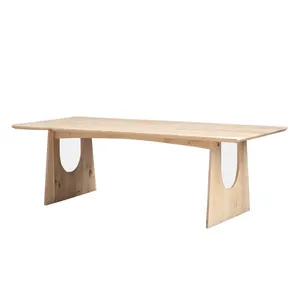 Modern Solid Oak Wood Rectangular Dining Tables Wood Design for Wedding Rental Dining Room Use