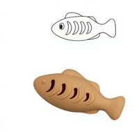 Gamelle anti-glouton pour chat, design poisson mignon, anti-fuite, en silicone souple et plastique TPR, portable pour la maison et les voyages