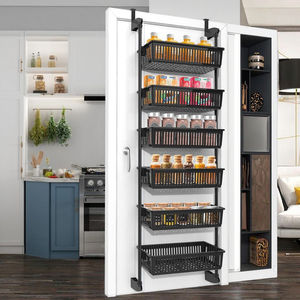 Étagère Murale <span class=keywords><strong>de</strong></span> Rangement pour Cuisine et Salle <span class=keywords><strong>de</strong></span> Bain, Organiseur <span class=keywords><strong>de</strong></span> Placard ou <span class=keywords><strong>Porte</strong></span> avec 6 Paniers - Product Image 2