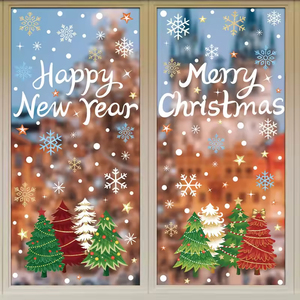 Autocollants statiques pour fenêtres <span class=keywords><strong>de</strong></span> décoration <span class=keywords><strong>de</strong></span> Noël, branches d'arbre <span class=keywords><strong>de</strong></span> Noël, cône <span class=keywords><strong>de</strong></span> pin, boule <span class=keywords><strong>de</strong></span> Noël, autocollants pour fenêtres, autocollants suspendus - Product Image 6