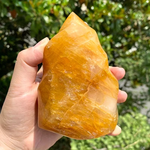 ผลิตภัณฑ์ใหม่ คริสตัลสีเหลืองเฮมาโทอิด โกลด์ ฮีลเลอร์ เฟลมทอร์ช สโตนสโตน สำหรับตกแต่งบ้าน - Product Image 2