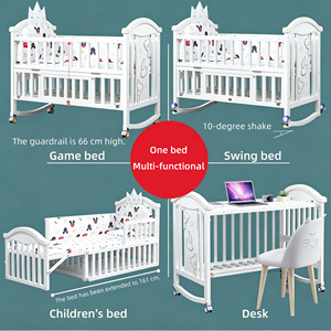 Ensemble de literie pour nouveau-né multifonctionnel, lit en bois pour bébé, berceau, lits pour bébés <span class=keywords><strong>avec</strong></span> <span class=keywords><strong>table</strong></span> à <span class=keywords><strong>langer</strong></span> - Product Image 6