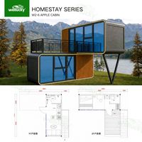 WELLUCKY Maisonnette Modulaire Préfabriquée Galvanisée Durable pour Hôtel de Vacances en Plein Air