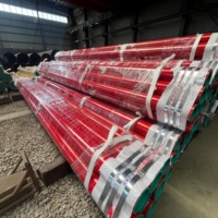 Tuyau en acier pour sprinkler anti-incendie peint en rouge, norme ASTM A795 Grade B, tube rond ERW pour la lutte contre l'incendie