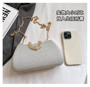 Borsa da donna con strass e borsetta da sposa elegante borsa da sera per feste borse a tracolla con paillettes di lusso - Product Image 3