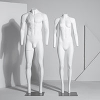 Mannequin de présentation sans tête en fibre de verre blanc mat 3D creux invisible détachable pour hommes et femmes