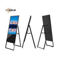 Pantalla Digital Portátil Tipo A de 55 Pulgadas con Soporte de Pie para Eventos y Ferias Comerciales