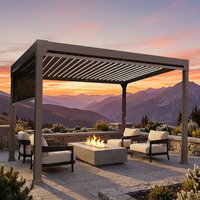 Pergola autoportante motorisée 3x3m en aluminium avec toit à lames, imperméable, pour jardin extérieur, patio, gazebo 10x10ft