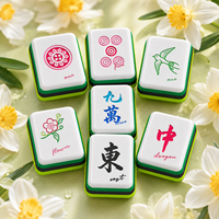 Jeu de Mahjong de style chinois traditionnel, tuiles de Mahjong en acrylique imprimées d'inspiration orientale, jeu de table, cadeau