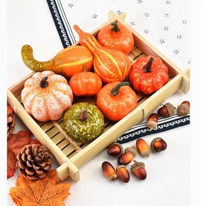 Juego de Calabazas Artificiales Realistas, Calabazas de Espuma para Decoración de Mesa de Otoño, Acción de Gracias, Halloween, Estilo Rústico - Product Image 6