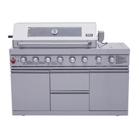 Portable Jardin 304 Noir En Acier Inoxydable Robuste De Luxe Cuisine Extérieure Ensemble Complet Gaz BBQ Grill Cabinet Cadre Île Granit