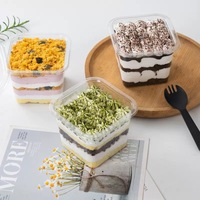 Boîte à gâteau Tiramisu avec contenants pour cupcakes, mousse, pudding, yaourt, fruits et desserts
