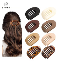 IFOND Pince à cheveux en forme de banane ovale creuse, tons neutres variés, personnalisable OEM, en gros, pour femmes, usage quotidien et bureau