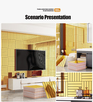 Papier peint auto-adhésif à rayures 3D, texture réfléchissante miroir épaisse, autocollant mural à décoller et à coller, panneau mural, décoration murale