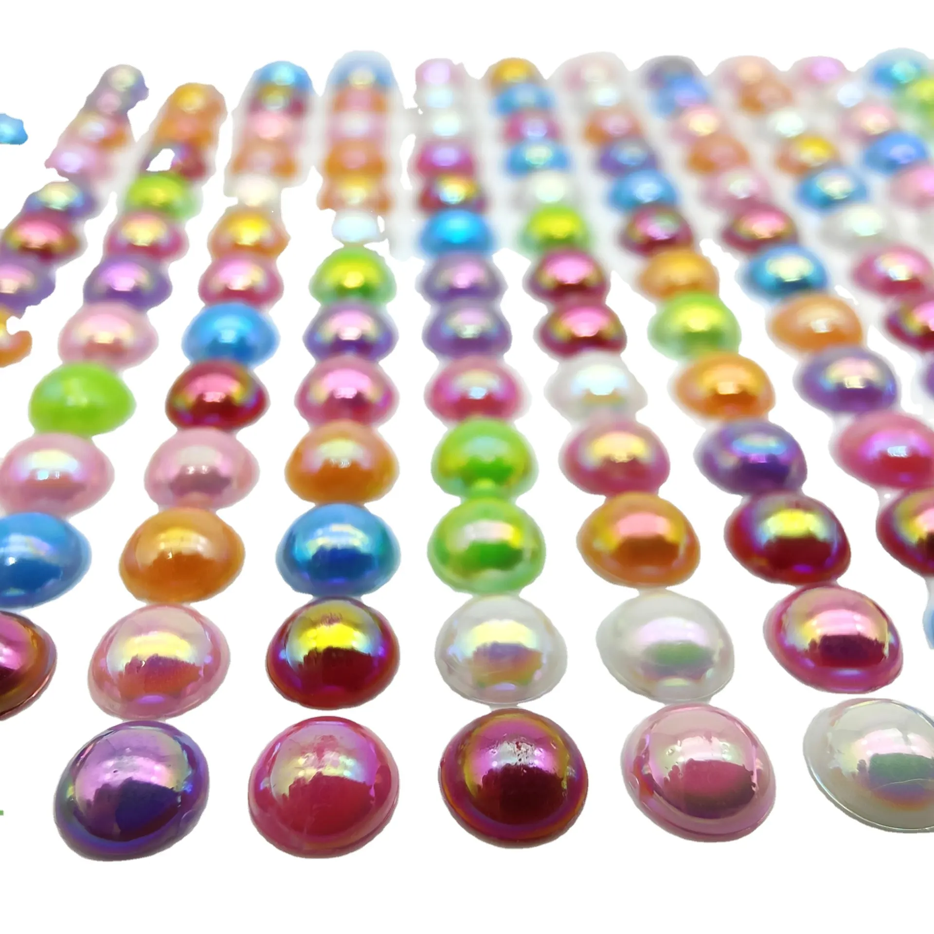Pegatinas de diamante acrílico para niños, 4,6,8mm, Perla de Color sólido, cristales coloridos, pegatinas decorativas DIY