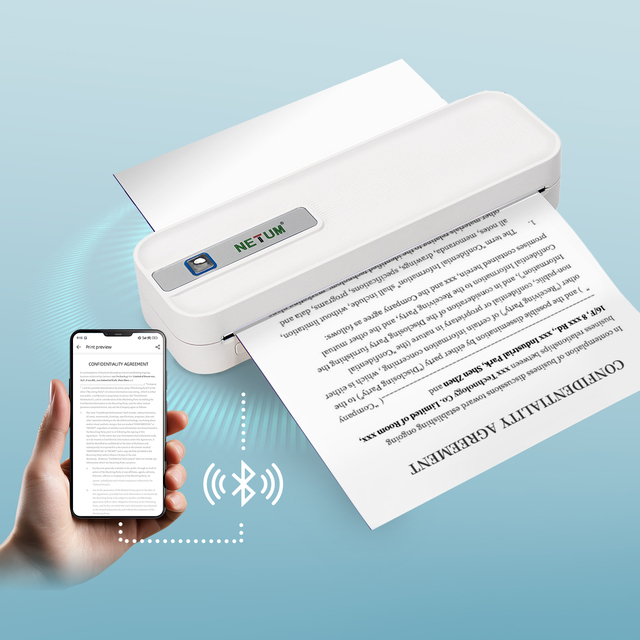 Small Size Rechargeable Inkless Documents A4 Wireless Portable Printer Thermal Printer