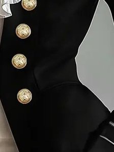 <span class=keywords><strong>Traje</strong></span> <span class=keywords><strong>de</strong></span> <span class=keywords><strong>Mujer</strong></span> <span class=keywords><strong>de</strong></span> Lana Mezclada <span class=keywords><strong>de</strong></span> Alta Gama, Estilo Retro, Cuello en V con Botones Dorados, Color Negro, Venta Directa <span class=keywords><strong>de</strong></span> Fábrica - Product Image 5