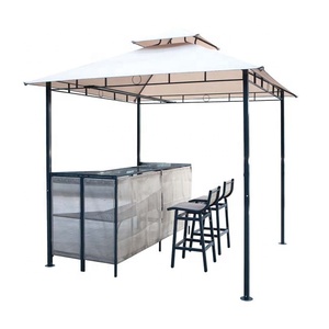 Leisure 240X240X260cm Metal <b>Garden</b> Gazebo With <b>Table</b> Bar Chair Canopy & Pergola Outdoor Furniture - Product Image 3