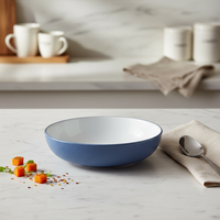 Service de table Guangda Blue Luxury Classic en céramique émaillée, 5 pièces, compatible micro-ondes, lave-vaisselle et résistant à la chaleur