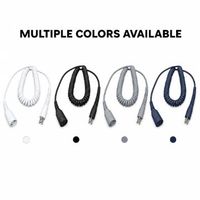 Kabel Spiral PVC Elektronik Kustom dengan Kawat Pegas Berongga, Terminal Putar Tiga Pin, Konduktor Tembaga Murni, 2 Inti, untuk Pemrosesan Kabel Spiral