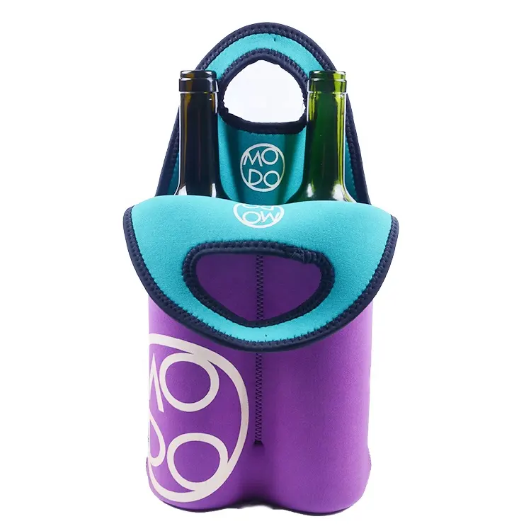 2022 hot selling Neoprene Wine Carrier Tote Bag Bottle Tote Wine Cooler Bag bottle cooler bag