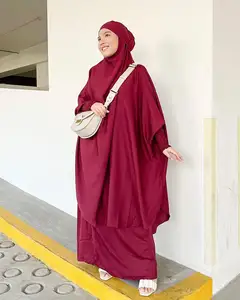 2023デザインジルバブスリーピースセットヒジャーブアバヤイスラム教徒のドレストルコのイスラム服女性を着用