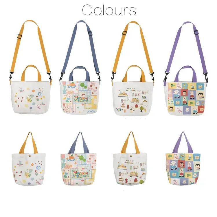 Sac de shopping réutilisable fourre-tout bandoulière en toile mini sac personnalisable réutilisable en coton écologique mignon porte-monnaie