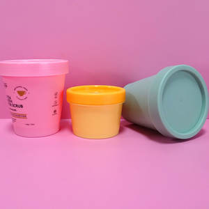 100ml 200g 250g <strong>Slime</strong> Glue Putty Storage Containers Jars pink Green Empty Wide Mouth Plastic PP Butter <strong>Pots</strong> with Lids - Product Image 5