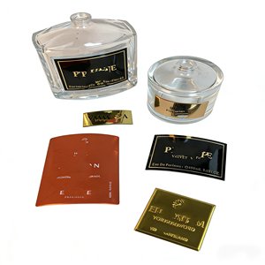 Stiker Label Kaca Emas Custom dengan Logo Embos Matte untuk Pompa Semprot Maskara, Serum Perawatan Kulit, Krim Wajah, Tetes Mata, Wig - Product Image 1