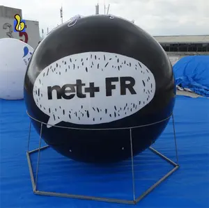 黑色大PVC球体氦气球广告