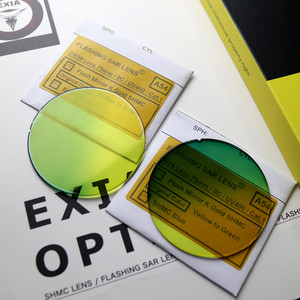 EXIA A54 रात दृष्टि धूप का चश्मा कॉन्टेक्ट लेंस हरे रंग/ढाल पीला फ़्लैश दर्पण K सोने SHMC लेंस - Product Image 3