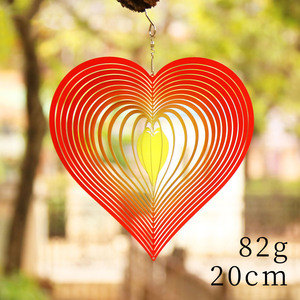 Campana de Viento en Forma de Corazón de Acero Inoxidable de 20 cm, Adorno Giratorio para Jardín con Acabado de Espejo, Decoración para Exteriores - Product Image 5