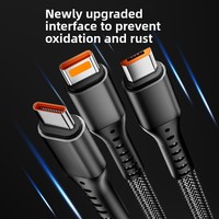 Kabel Ponsel 3 in 1 100w 1.2m Pengisian Cepat Kabel Data Transparan Dengan Lampu Malam untuk Ponsel