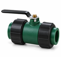 Robinet à bille double union en laiton chromé avec joint PTFE pour eau chaude et froide, 20-63 mm, 20 bars