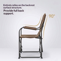 Chaise de camping pliable d'extérieur avec table latérale, fauteuil de loisirs portable avec dossier, tissu en maille Oxford 600D