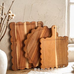 <b>Wooden</b> Chopping Board Rectangle Multifunction Kitchen Cutting Board For Bread Fruit Pastry Solid Wood Tray - Product Image 3