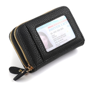Vente chaude femmes court portefeuille PU cuir carte de crédit sac avec fermeture éclair Photo <span class=keywords><strong>fenêtre</strong></span> petit classique <span class=keywords><strong>porte</strong></span>-carte d'identité - Product Image 3