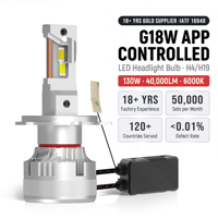 Faros LED Automotrices Personalizados de Alta Calidad al por Mayor, G18W H4 H7 H8 9005 9006 con Control Inteligente por Aplicación para Color y Brillo