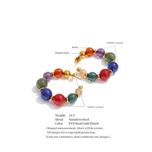 Jinyoo منتجات وصلت حديثًا ، مجوهرات عصرية من الأكريليك من الفولاذ المقاوم للصدأ عيار 18 قيراط مطلية بالذهب ، أقراط متدلية متدلية للهدايا - Product Image 6