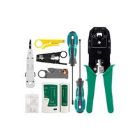 Kit d'outils de réparation de réseau informatique 11 en 1, testeur de câble LAN, coupe-câble, tournevis, pince, outil de sertissage