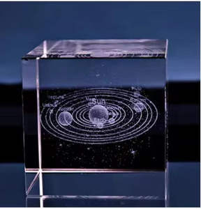 Honor Crystal Wholesale Eco-Friendly Square White Embryo Block Alta calidad Transparente 3D Tallado Moon Saturn Series Crystal - Product Image 3